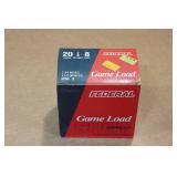 25 Federal Game Load 20 Gauge 2-3/4" 8 Shot Shotshells