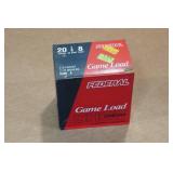 25 Federal Game Load 20 Gauge 2-3/4" 8 Shot Shotshells