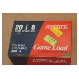 25 Federal Game Load 20 Gauge 2-3/4" 8 Shot Shotshells