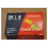 25 Federal Game Load 20 Gauge 2-3/4" 8 Shot Shotshells