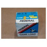 25 Federal Game Load 20 Gauge 2-3/4" 8 Shot Shotshells