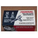 25 Federal Upland 12 Gauge 2-3/4" 6 Shot Shotshells