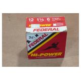 25 Federal Hi Power 12 Gauge 2-3/4" 6 Shot Shotshells
