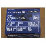 25 Federal Game Load .410 Bore 3" 7-1/2 Shot Shotshells