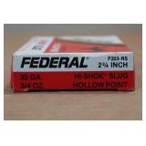 5 Federal Hi-Shok 20 Gauge 2-3/4" HP Slugs