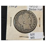 1912-D Barber Half Dollar