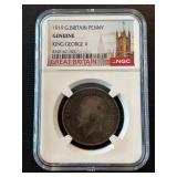 1919 Great Britain Penny NGC Genuine King George V