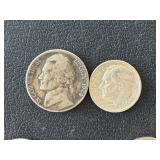Silver War Nickel and Dime, Older Jefferson Nickels