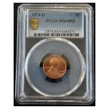 1974-D Lincoln Cent PCGS MS64 Red