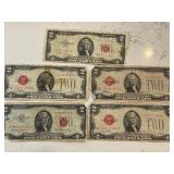 Red Seal $2 Dollar Notes