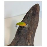 Signed Wood Fish Figure Mounted on Driftwood