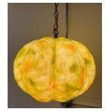 AMAZING Mid Century Lime Green Speckled Fiberglass Hanging Swag Lamp