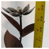 Folk Art Metal Flower Sculture