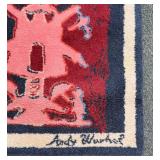 Vintage ANDY WARHOL Pictorial Hooked Rug