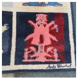 Vintage ANDY WARHOL Pictorial Hooked Rug