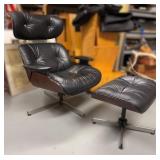 Iconic Vintage Plycraft Lounge Chair & Ottoman (Missing Some Feet)