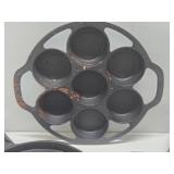3 Cast Iron Muffin/Cornbread etc Pans