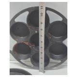 3 Cast Iron Muffin/Cornbread etc Pans