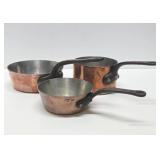 Wonderful Quality Vintage French etc Heavy Copper & Iron Cooking Pots