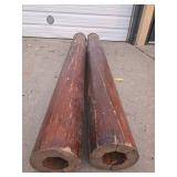 Pair of Antique Oak Architectural Pillars - Each 76"