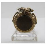 Antique Victorian Gold Filled Locket w/Onyx & Tiger Eye