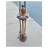 Great Looking Display Rack w/Fishing Rods & Vintage Fishing Net