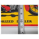 Very Cool INDIAN MOTORCYCLES Porcelain Enamel Advertising Sign