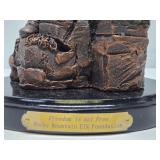 Great Looking Patriotic Signed Sculpture w/Soldier Raising US Flag - "Freedom Is Not Free"