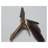 Very Cool Old Vintage Deer Antler Handle Large Hunting Knife