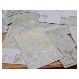 Estate Collection of Old Vintage US Military Pilot Flight Maps