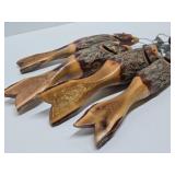 Great Looking Rustic Carved Birch Wood Fish on Stringer Cabin Display