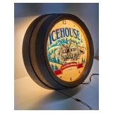 Greta Looking ICEHOUSE Lighted Beer Sign Advertising Clock