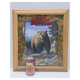 Vintage OLD MILWAUKEE Advertising Beer Mirror Sign w/Grizzly Bear