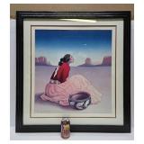 Beautiful Large Framed R.C. GORMAN Pencil Signed Lithograph