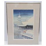 Fantastic Vintage Kawase Hasui Framed Signed Japanese Woodblock Artwork