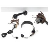 Group Including Old Vintage Switchboard Operator Headsets etc