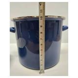 Larger Size Blue LE CREUSET Enameled Cooking Pot w/Lid