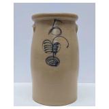 Antique 5 Gallon Salt Glaze Stoneware Churn