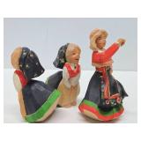 Group of Vintage Carved & Painted Wood Scandinavian Figures & Rabbits