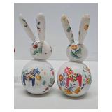 Group of Vintage Carved & Painted Wood Scandinavian Figures & Rabbits
