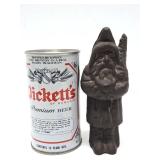 Original Old Vintage Santa Claus Cast Iron Coin Bank #1