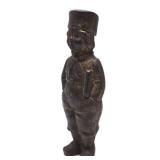 Original Antique Cast Iron Figural Boy Coin Bank