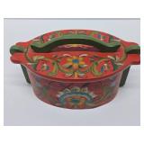 Nicely Handpainted Rosemaled Scandinavian Wood Tine Box