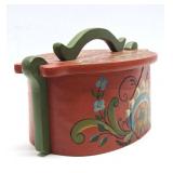 Nicely Handpainted Rosemaled Scandinavian Wood Tine Box