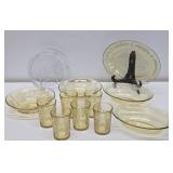 Collection of Original Vintage Pale yellow etc Depression Glass
