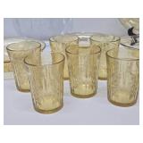 Collection of Original Vintage Pale yellow etc Depression Glass