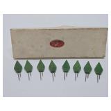 Complete Set of 8 Vintage Schneider "Kob Knobs" Green Bakelite Corn Holders