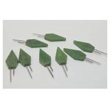 Complete Set of 8 Vintage Schneider "Kob Knobs" Green Bakelite Corn Holders