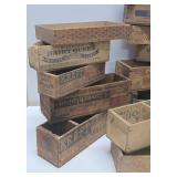 LARGE Lot of Primitive Vintage Wooden Cheese Boxes