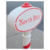 Nice Vintage NORTH POLE Sign Christmas Blowmold
